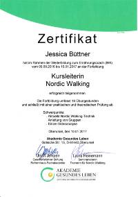 Zertifikat Nordic-Walking Kursleiterin